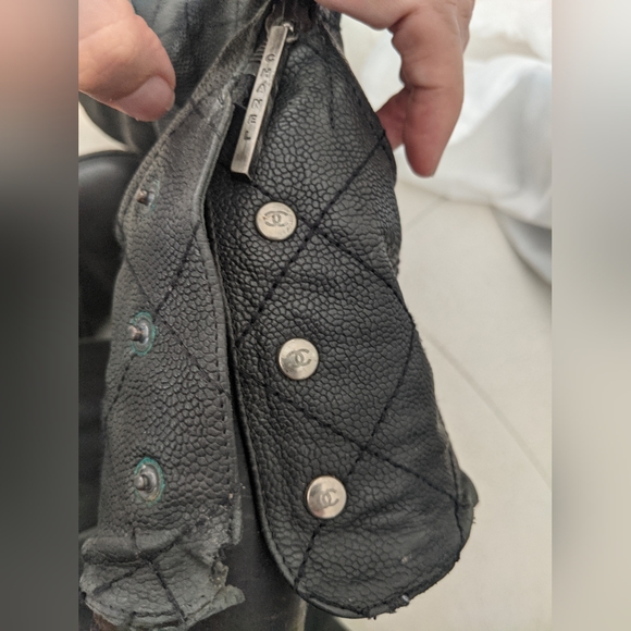 Rare! Chanel Quilted CC Over The Knee Black Leather Boots Size 10.5 US Women - Picture 8 of 16